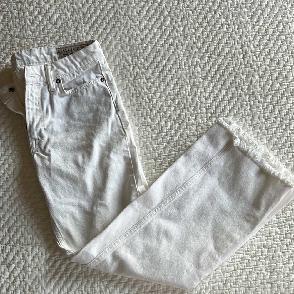 AllSaints White Straight Leg Jeans Classic Style